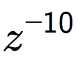 A LaTex expression showing z to the power of -10