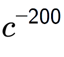 A LaTex expression showing c to the power of -200