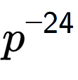 A LaTex expression showing p to the power of -24