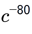 A LaTex expression showing c to the power of -80