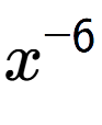 A LaTex expression showing x to the power of -6