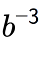 A LaTex expression showing b to the power of -3