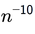 A LaTex expression showing n to the power of -10