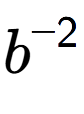 A LaTex expression showing b to the power of -2