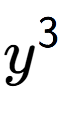 A LaTex expression showing y to the power of 3