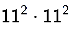 A LaTex expression showing 11 to the power of 2 times 11 to the power of 2