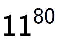 A LaTex expression showing 11 to the power of 80
