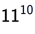 A LaTex expression showing 11 to the power of 10