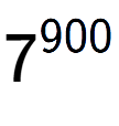 A LaTex expression showing 7 to the power of 900