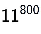 A LaTex expression showing 11 to the power of 800