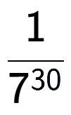 A LaTex expression showing 1 over 7 to the power of 30