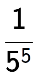 A LaTex expression showing 1 over 5 to the power of 5