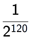 A LaTex expression showing 1 over 2 to the power of 120
