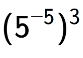 A LaTex expression showing (5 to the power of -5 ) to the power of 3