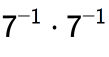 A LaTex expression showing 7 to the power of -1 times 7 to the power of -1