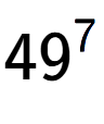 A LaTex expression showing 49 to the power of 7