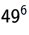 A LaTex expression showing 49 to the power of 6