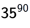 A LaTex expression showing 35 to the power of 90