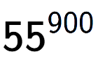 A LaTex expression showing 55 to the power of 900