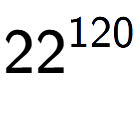 A LaTex expression showing 22 to the power of 120