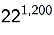 A LaTex expression showing 22 to the power of 1,200