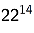A LaTex expression showing 22 to the power of 14