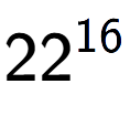 A LaTex expression showing 22 to the power of 16
