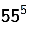 A LaTex expression showing 55 to the power of 5