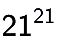 A LaTex expression showing 21 to the power of 21
