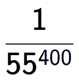 A LaTex expression showing 1 over 55 to the power of 400