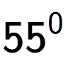 A LaTex expression showing 55 to the power of 0