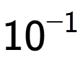 A LaTex expression showing 10 to the power of -1