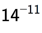 A LaTex expression showing 14 to the power of -11