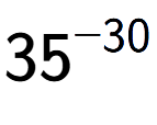 A LaTex expression showing 35 to the power of -30