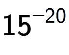 A LaTex expression showing 15 to the power of -20