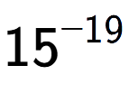 A LaTex expression showing 15 to the power of -19