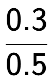 A LaTex expression showing 0.3 over 0.5