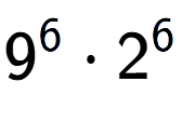 A LaTex expression showing 9 to the power of 6 times 2 to the power of 6