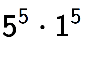 A LaTex expression showing 5 to the power of 5 times 1 to the power of 5