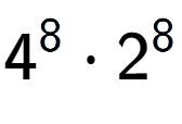 A LaTex expression showing 4 to the power of 8 times 2 to the power of 8