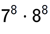 A LaTex expression showing 7 to the power of 8 times 8 to the power of 8