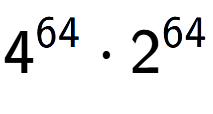 A LaTex expression showing 4 to the power of 64 times 2 to the power of 64