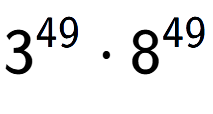 A LaTex expression showing 3 to the power of 49 times 8 to the power of 49