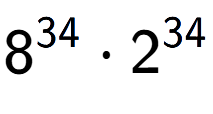 A LaTex expression showing 8 to the power of 34 times 2 to the power of 34