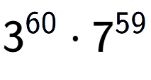 A LaTex expression showing 3 to the power of 60 times 7 to the power of 59