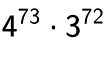 A LaTex expression showing 4 to the power of 73 times 3 to the power of 72