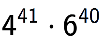 A LaTex expression showing 4 to the power of 41 times 6 to the power of 40