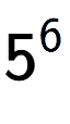 A LaTex expression showing 5 to the power of 6