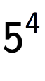 A LaTex expression showing 5 to the power of 4