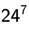 A LaTex expression showing 24 to the power of 7